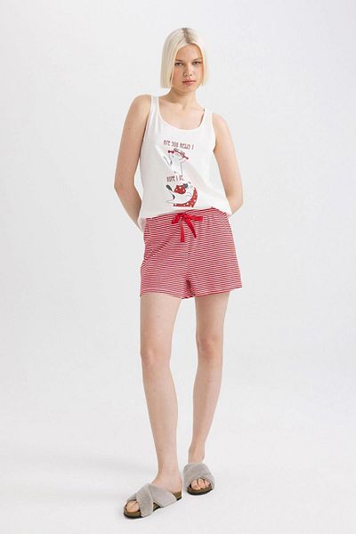 DeFacto Fall In Love Bedruckte Athlete Shorts Pyjama Set C7968ax24hs