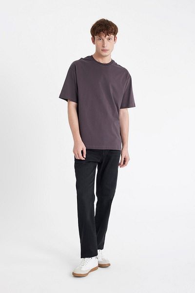 DeFacto Boxy Fit Basic Solid Kurzarm-T-Shirt mit Rundhalsausschnitt D5071ax24hs