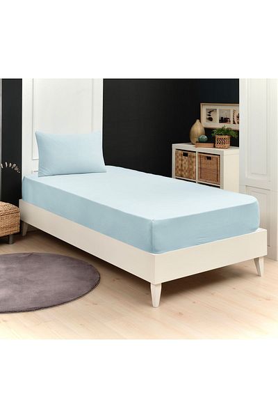 Altın Yaprak Single Elastic 100% Cotton Combed Sheet + 1 Pillow Case (50x70 cm)