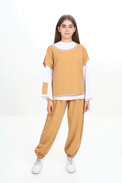 HayKids Σετ αθλητικές φόρμες για κορίτσια Crew Neck - Σετ των τριών