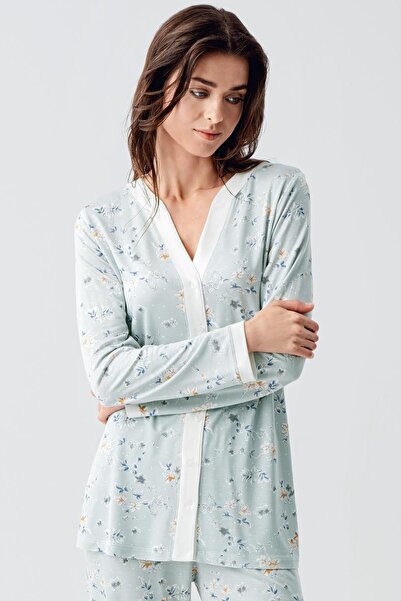 Artış Σετ Πυτζάμες Stretchy Viscose - Μακρυμάνικο Floral Print