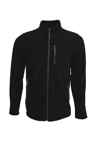 Butik Black Unisex Fleece - 3 Pockets, Full Zip Cardigan
