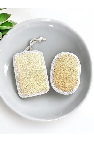 ASLANCAN Natural Pumpkin Fiber - Body Washcloth Set of 2