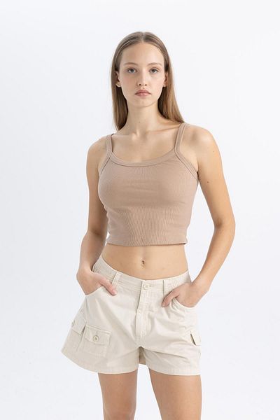 DeFacto Geripptes Camisole-Tanktop – Basic-Modell B0563ax24sm