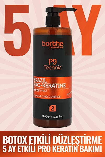 Borthe Brezilya Fönü Keratini Saç Bakımı P9 Düzleştirme Formüllü 1000ml