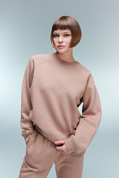 DeFacto Oversize mikina Wide Fit Crew Neck Thick Basic Plain V2697Az23Wn