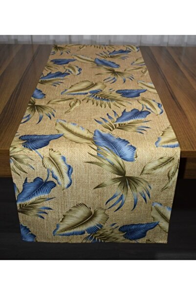 paris in paris Runner 40x140 Cm 1st Țesătură de in de rață de calitate Țesătură fără capse cu model frunze maro