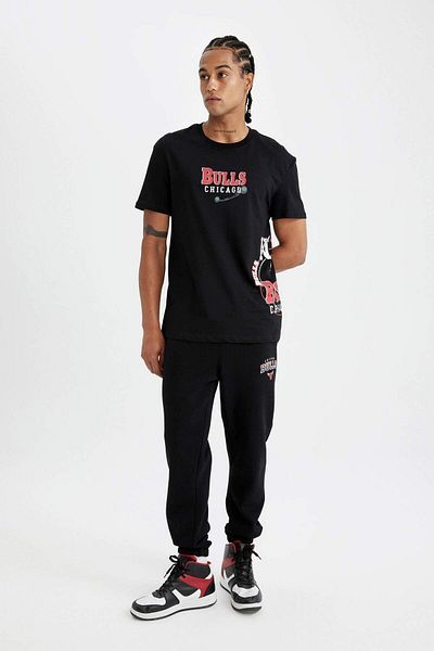 DeFacto NBA Chicago Bulls Thick Jogger Sweatpants - Πόδι με τσέπες και ελαστική ζώνη