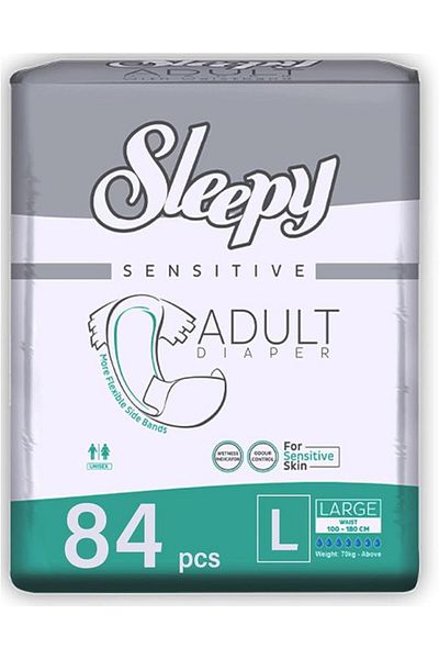 Sleepy Hypoallergenic Large Adult Diapers|84 pcs|Unisex|Odour Control|100-150cm|Adjustable