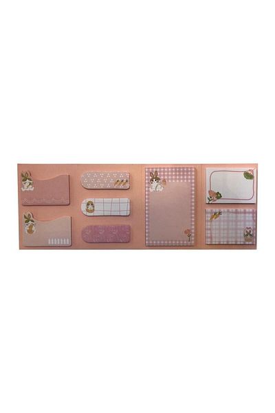 KRAF Adhesive Note Paper Set 8 Different Patterns 8x20 Pieces