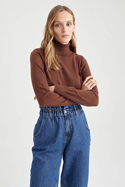 DeFacto Extra Soft Relax Fit Turtleneck Cashmere Sweater - H1651Az22Wn