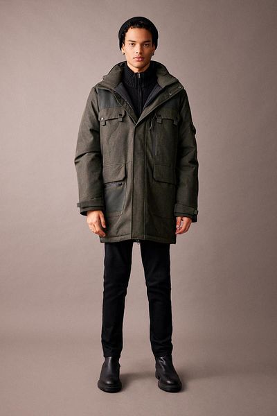 DeFacto Blauer Parka mit Kapuze und Reißverschluss – Doppeltasche, wasserabweisend A2901ax23wn