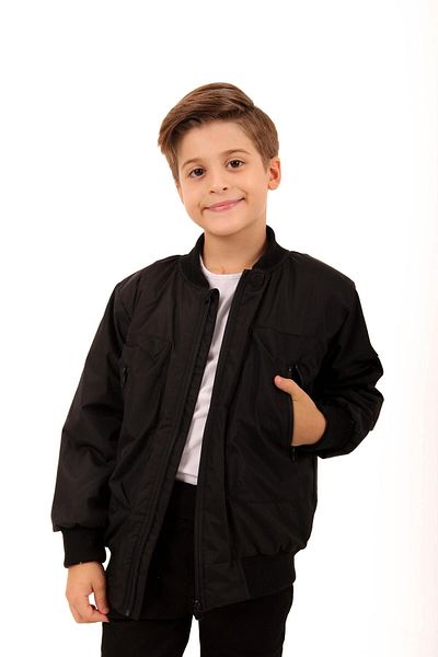 Perendi Boy's Bomber Jacket - Μαύρο και Εθνόσημο