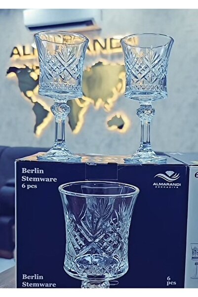 DİBA AVM Set of 6 Tall Wine Glasses - Soft Drink and Coffee Water Glasses