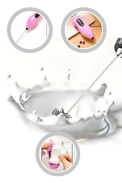 Yayke Pink Mini Mixer - Coffee and Milk Frother, Cappucino Mixer