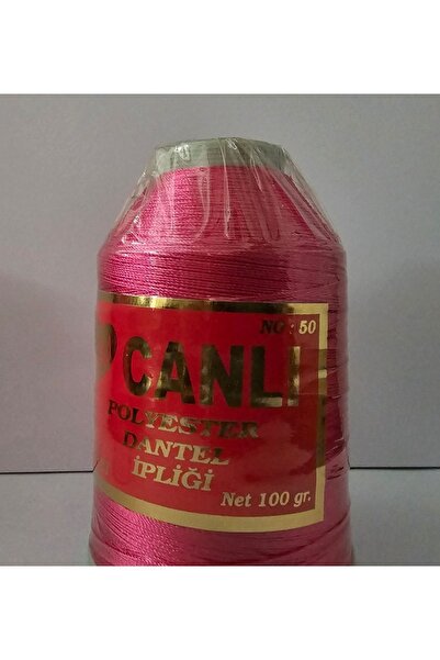 CANLI Canlı  50 numara fuşya polyester dantel ipliği patik, havlu kenarı ,oya,dantel  ipliği 100 gr