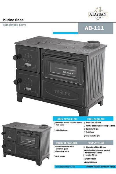 ATAYSAN TİCARET SÜSLER DÖKÜM ANTRASİT CAMSIZ KUZİNE ataysan ticaret
