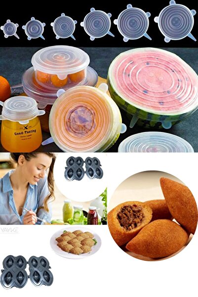 Yayke أداة عملية مكونة من 4 قطع من قوالب الزلابية الداخلية (أسود) 6 أحجام لحف...