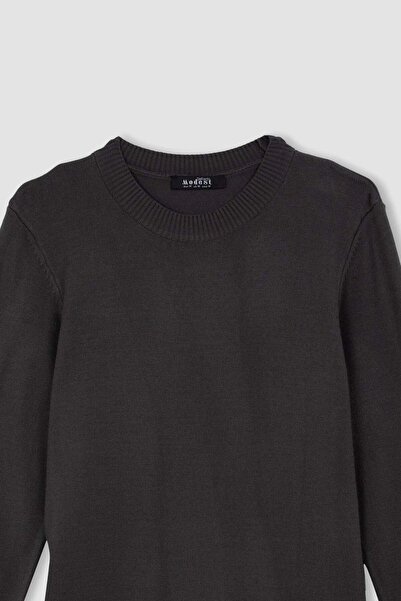 DeFacto Regular Fit Bisiklet Yaka Basic Kazak Tunik ANTHRA