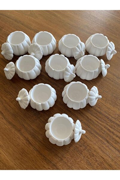 Genel Markalar Dekoratif 10 Adet Taş Tozundan Ham Obje Boyanabilir Kabak Lokumluk