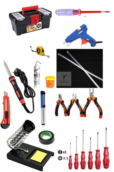 Yayke 22 Parça El Aleti Seti , Dolu Takım Çantası (60 Watt Lehim Havya+20 Wat...