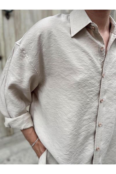 SAVA Long Sleeve Beige Modal Shirt