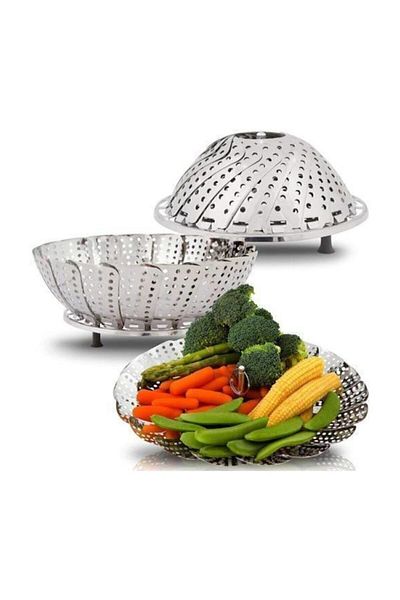 Eviniz güzel Steel Foldable Steaming Vegetable Cooking Boiling Apparatus Medium Size