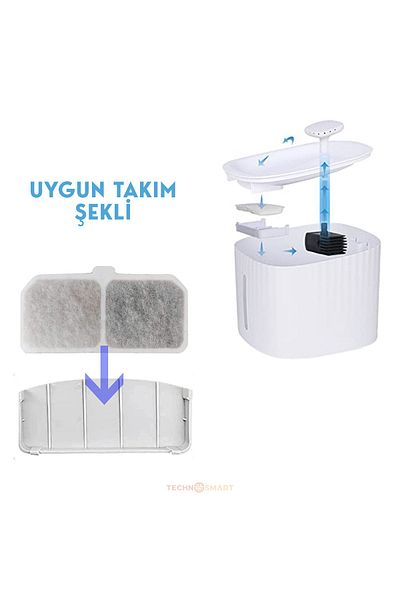 Trendpoint 4 Pieces Cat Dog Water Fountain Water Spring Filter
