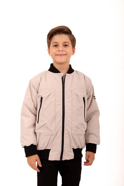 Perendi Boy's Beige Bomber Jacket - Εθνόσημο