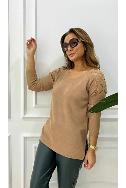 Te&Te Pulover de damă din tricotaje cu umeri