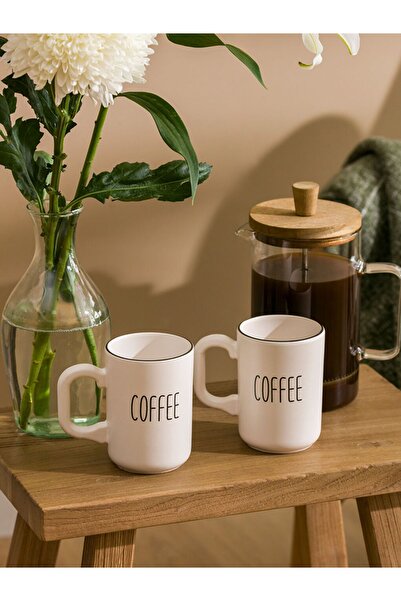 LC Waikiki Stylish Ceramic Mug Set with Ergonomic Handle - Set of 2 310 ml