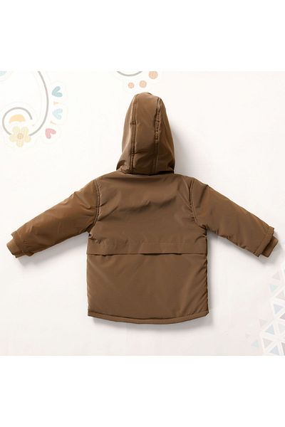 Go Veform Brown Nova Coat with Hood for Baby Boy - Avm2350