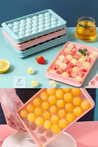 Yayke Sphere Round 33 Chamber Ice Tray with Lid, Ice Tray, Cocktail Presentat...
