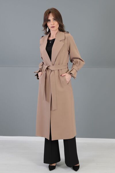 ÖNDER ÖZSOY Apoletli Trenç-Kahve