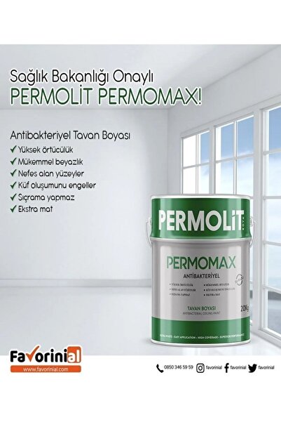 Permolit Permomax Antibakteriyel Küf Ve Kararmalara Karşı Rutubet Önleyici Tavan Boyası