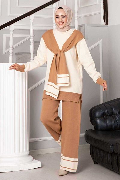 EBRUTESETTÜR Double Knitwear Set with Scarf