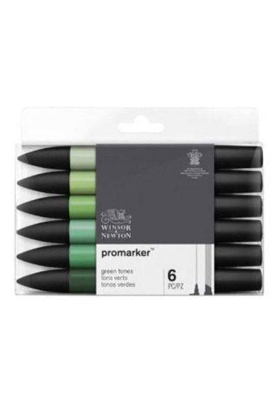 Winsor Newton Promarker 6 Green Tones