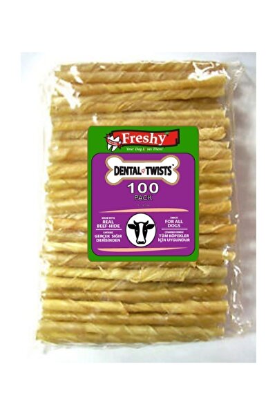 Freshy Dental Twists - Naturel Burgu Çubuk - 100'lü Paket