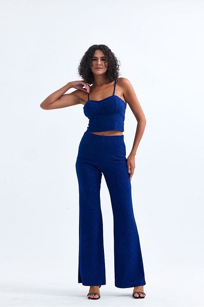Sense Saks Colorful Glittery Pukuro Evening Dress - Elastic Waist Trousers| Pnt35399