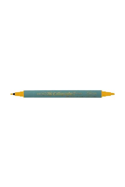 Zig Calligraphy Pen Double Tip 2 mm + 3.5 mm Yellow