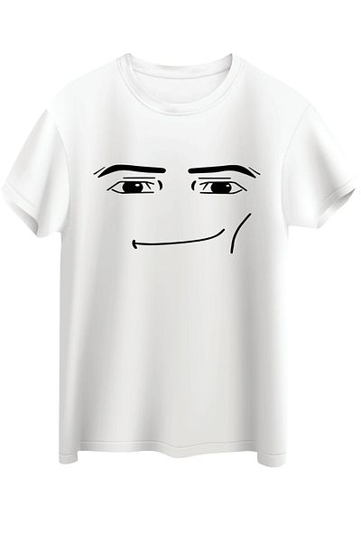 Butik Λευκό μπλουζάκι Unisex Roblox Face Man