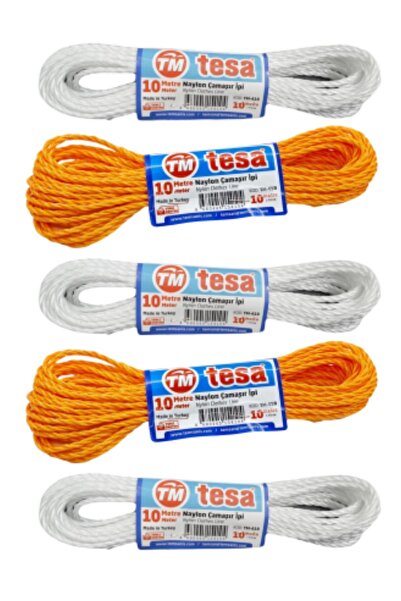 Kent Pazarı 6 قطع من حبل الغسيل المصنوع من النايلون متعدد الألوان