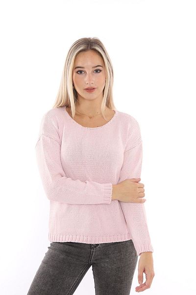 Sense Βαμβακερό ακρυλικό πουλόβερ Crew Neck |   Trk32010 Ροζ