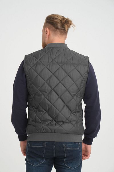 Wise Anthracite Men's Vest - Diamond Patterned and Ribbed