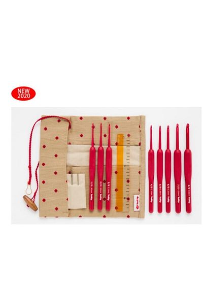 Tulip Etimo Red Wool Crochet Set 8 Pieces with Bag