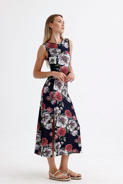 Sense Φόρεμα Lycra Viscose - Αμάνικο και με σχισμή |   ELB35734 Λάκι Τριαντάφυλλο