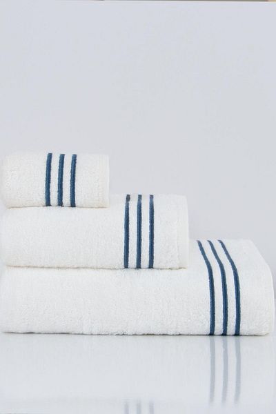 Nazik Home منشفة جسم مطرزة مخططة من Zen - 90x150 سم