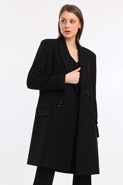 Sense Lined Long Trench Coat| Kbn33166yn Black
