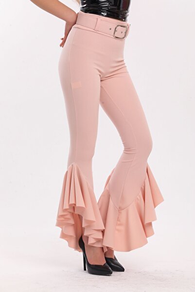 Sense Belted Flywheel Pique Steel Trousers| Pnt32698 Powder