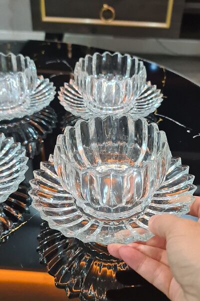 GM Smiling Avm 6-Person Crystal Glass Cookie Dessert Plate Set (12 Pieces)